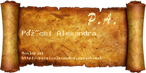 Pécsi Alexandra névjegykártya
