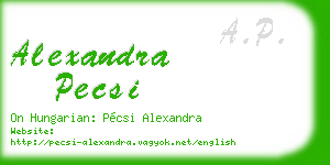 alexandra pecsi business card